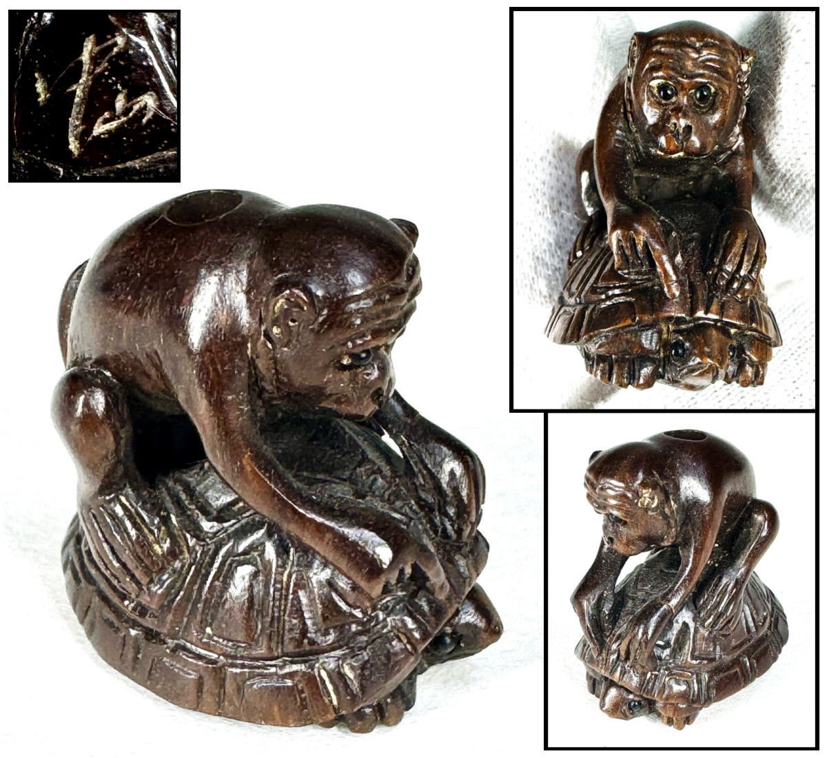 楽天市場】猿 根付（東洋彫刻｜彫刻）：アート・美術品・骨董品・民芸