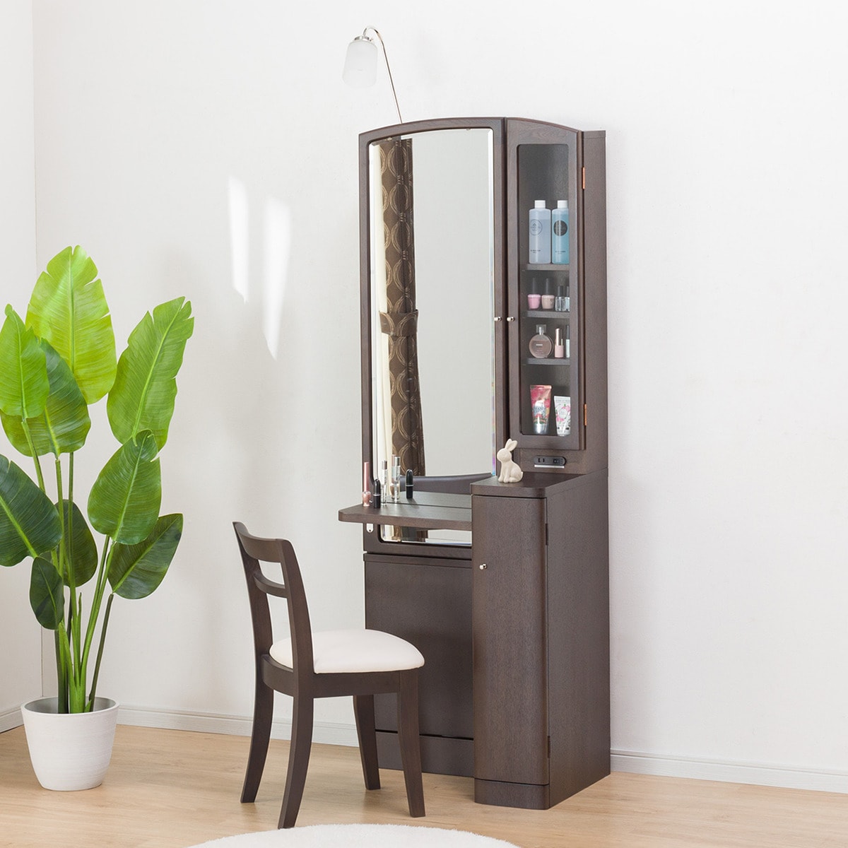 幅62cm] 姿見ドレッサー(ルビーDBR) 【配送員設置】 【5年保証