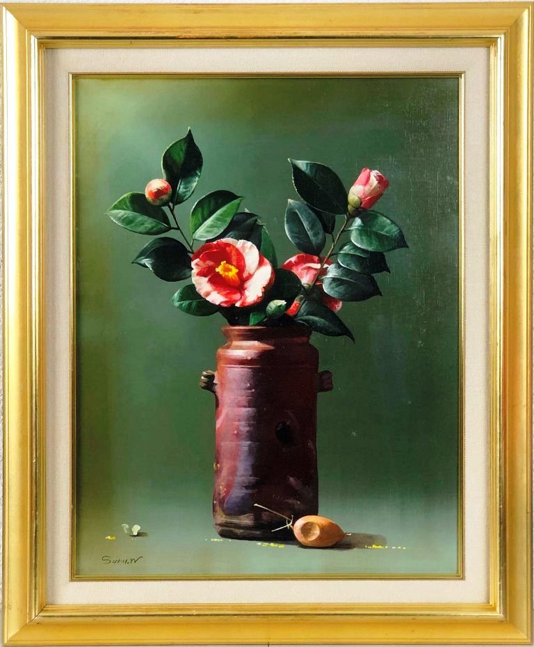 楽天市場】椿（油彩画｜絵画）：アート・美術品・骨董品・民芸品