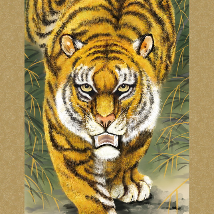 楽天市場】虎の絵（掛軸｜アート・美術品・骨董品・民芸品）：ホビーの通販