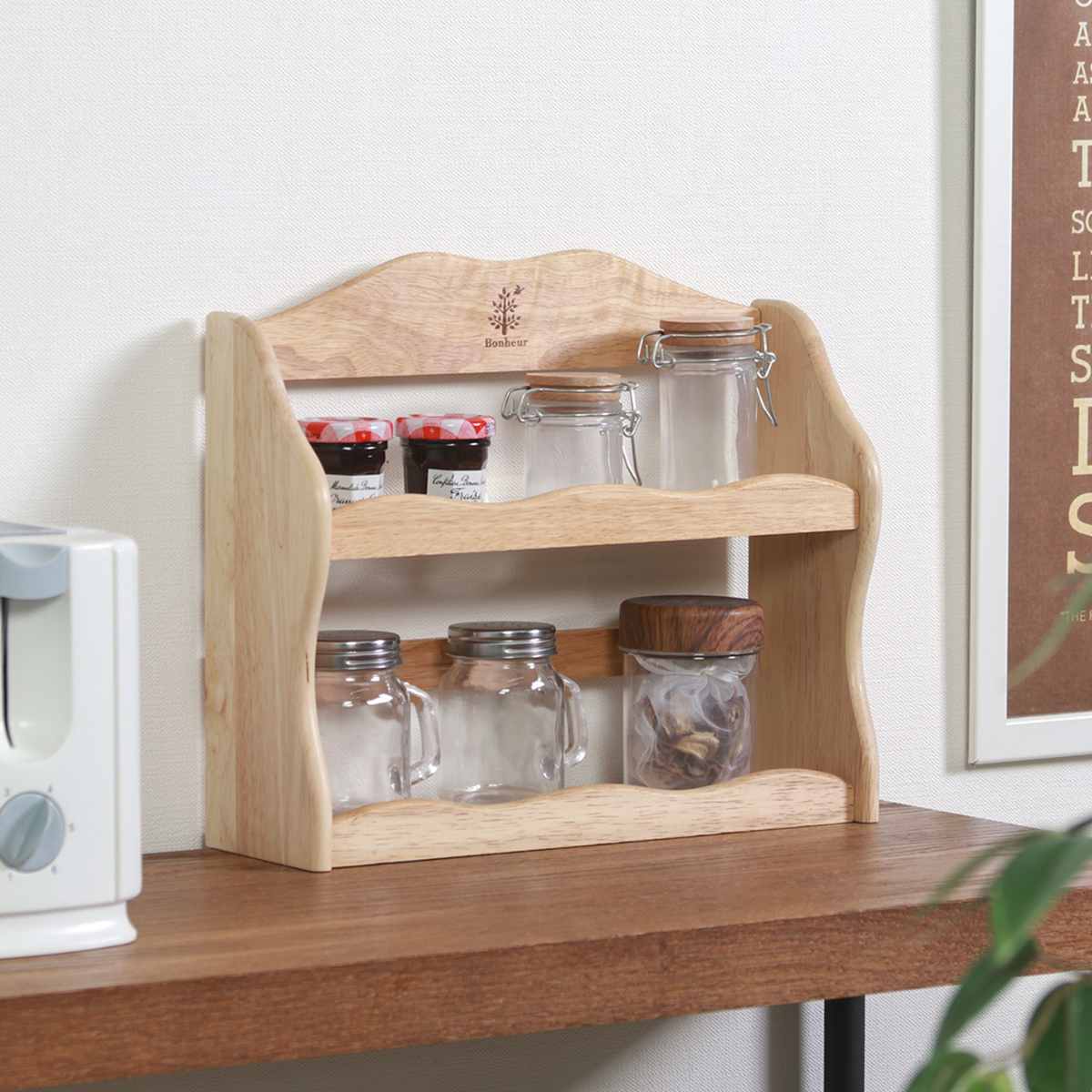 楽天市場】スパイスラック 木製（キッチン整理用品｜キッチン用品