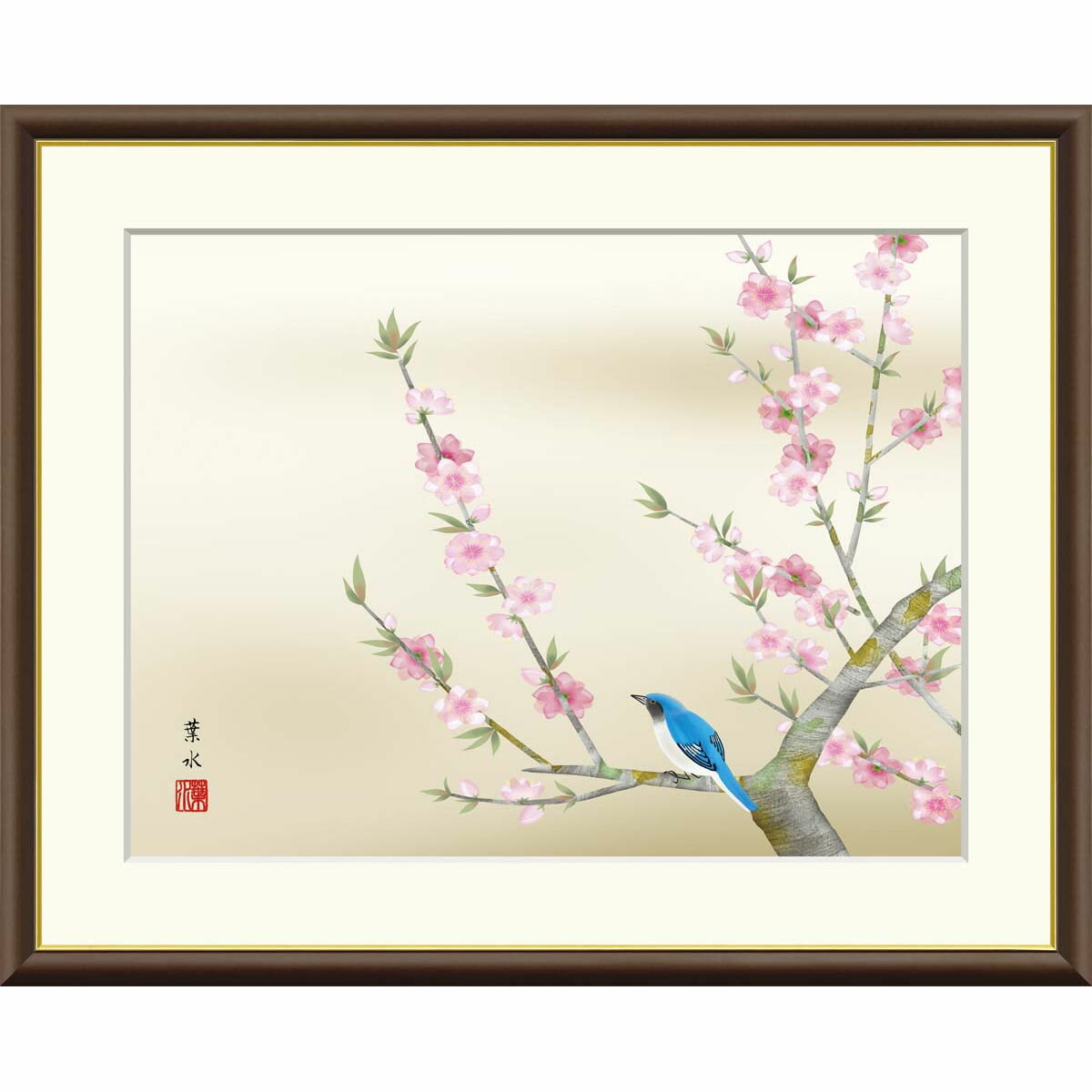 楽天市場】桃の花（日本画｜絵画）：アート・美術品・骨董品・民芸品