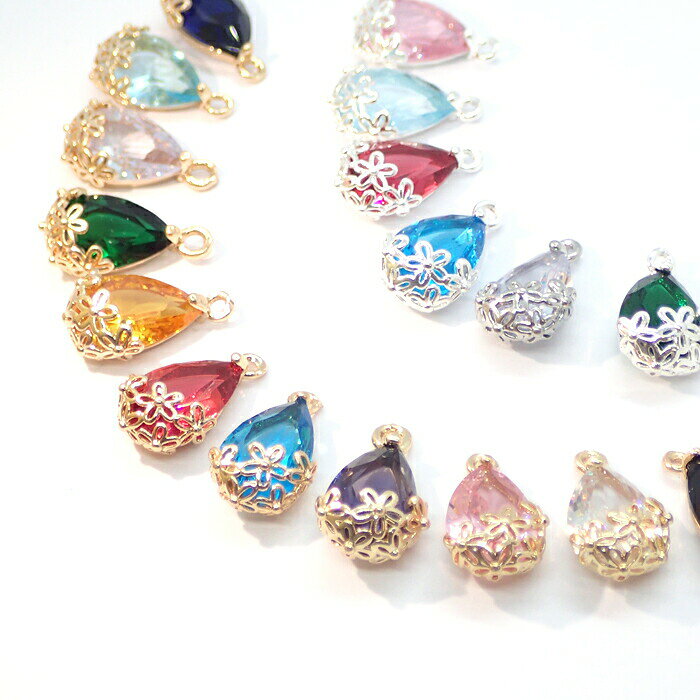 楽天市場】フラワードロップ チャームの通販