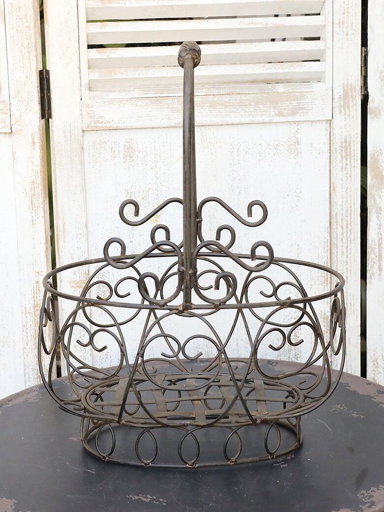 楽天市場】アイアンバスケット アンティークの通販