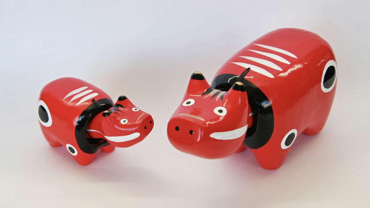 新品 野沢民芸 ヘッドフォンべこ 岩手県 大船渡応援べこ 1号サイズ 赤