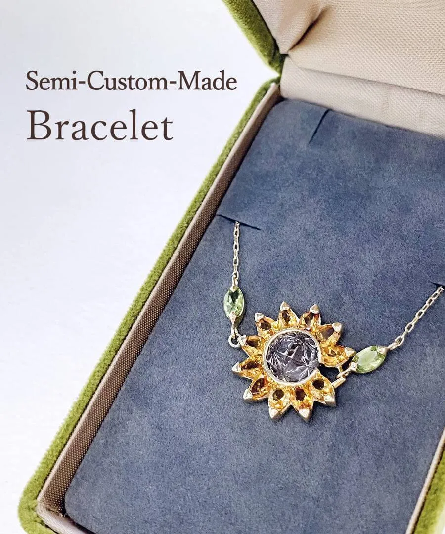 トーメリーサ / 特注ヒマワリ甲州貴石切子K18ブレスレット｜ネックレス