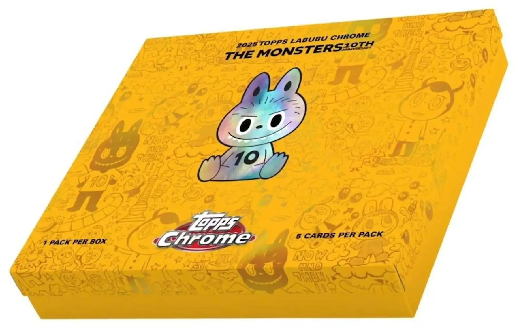 Labubu Topps 2025 Chrome 10th Anniversary Trading Card Hobby Box 1