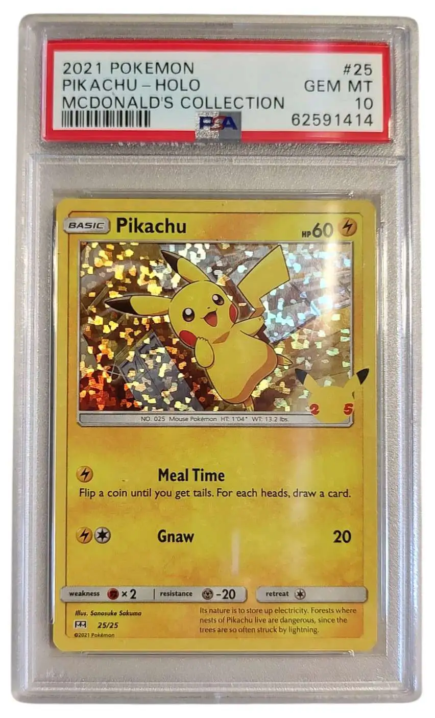 Pokemon 2021 Mcdonalds Collection Pikachu Holo Graded Card 25 PSA