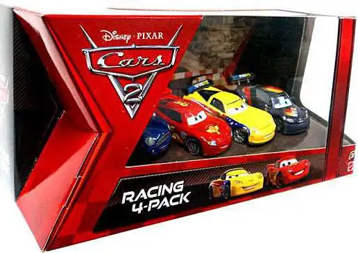 Disney Pixar Cars Cars 2 Racing 4-Pack McQueen, Gorvette, Schnell