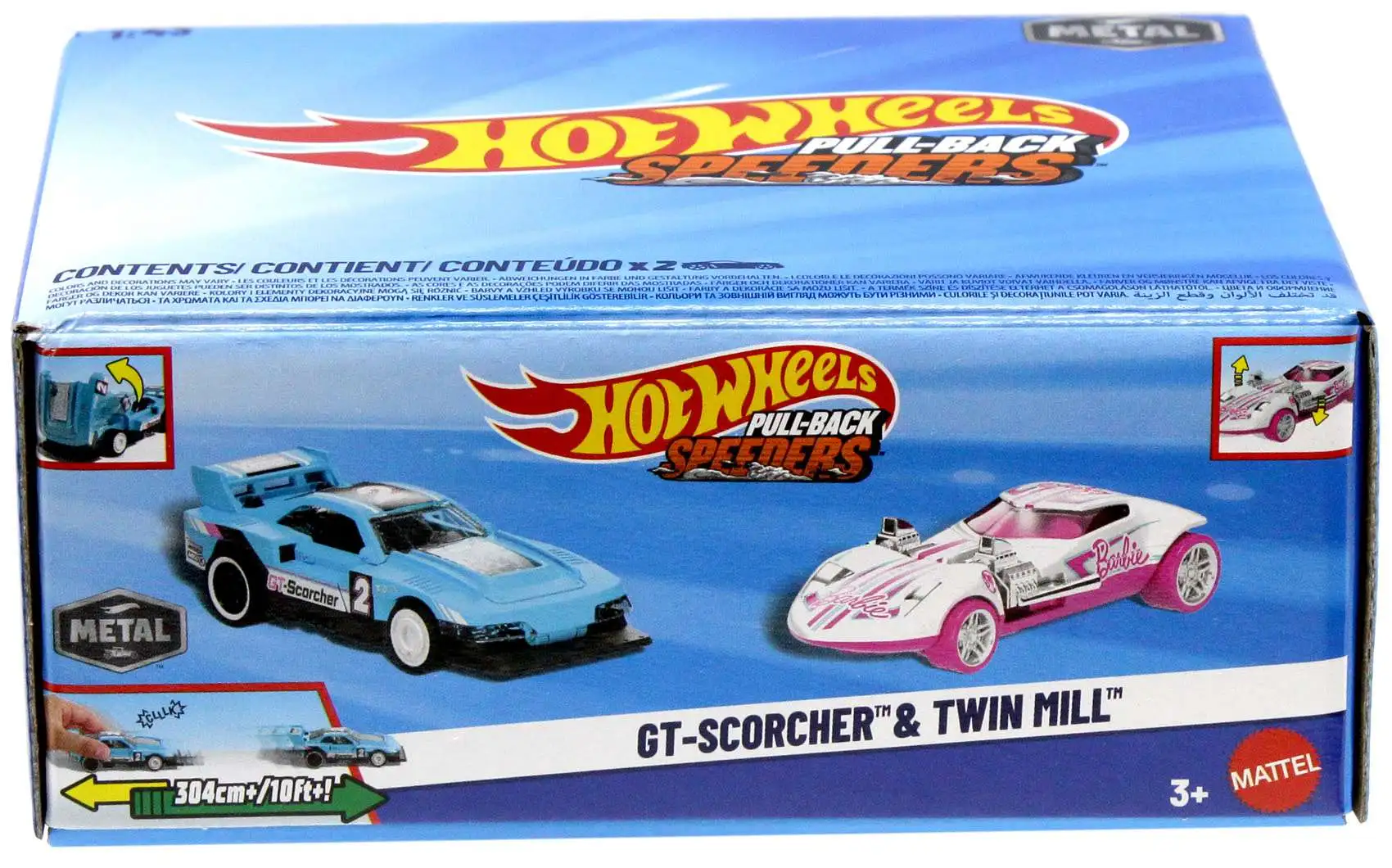 Hot Wheels Pull-Back Speeders GT-Scorcher Twin Mill 143 Diecast