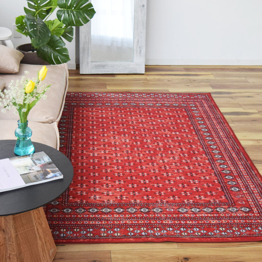 ヴィンテージ風ラグ TOCORU Series ブハラ ループ レッド– ラグと