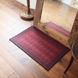 ヴィンテージ風ミニラグマット TOCORU Series アフガン ループ レッド