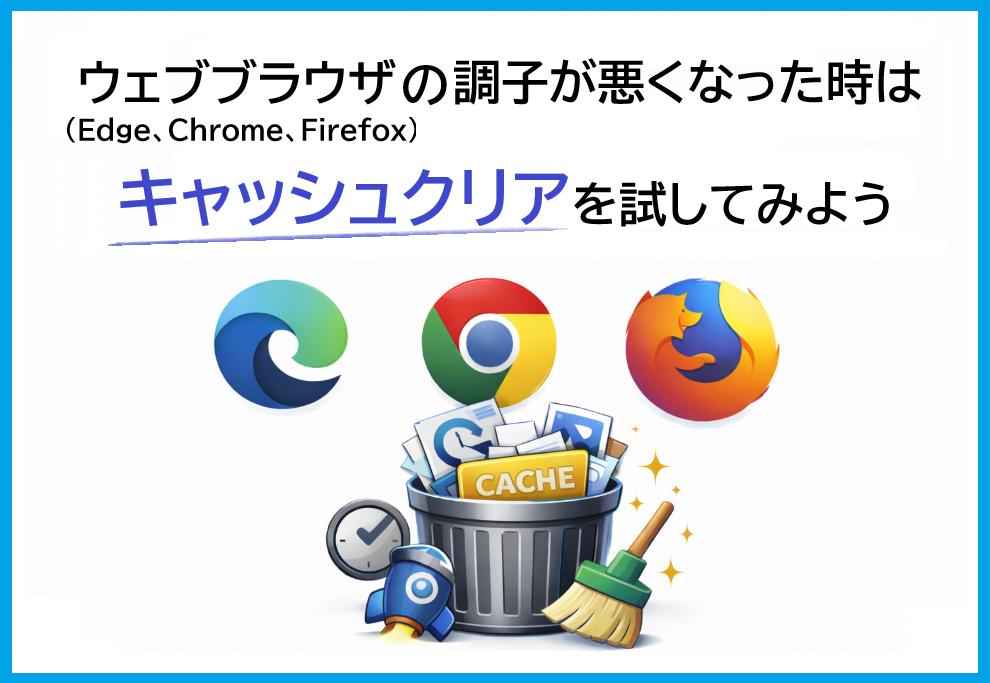 ウェブブラウザ（Edge、Chrome、Firefox）の調子が悪くなった時は