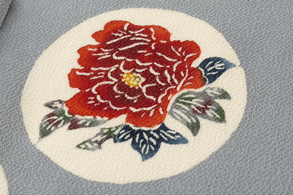 国画会会員 小島悳次郎作 縮緬 型絵染 小紋地 未仕立て品 | 特選きもの