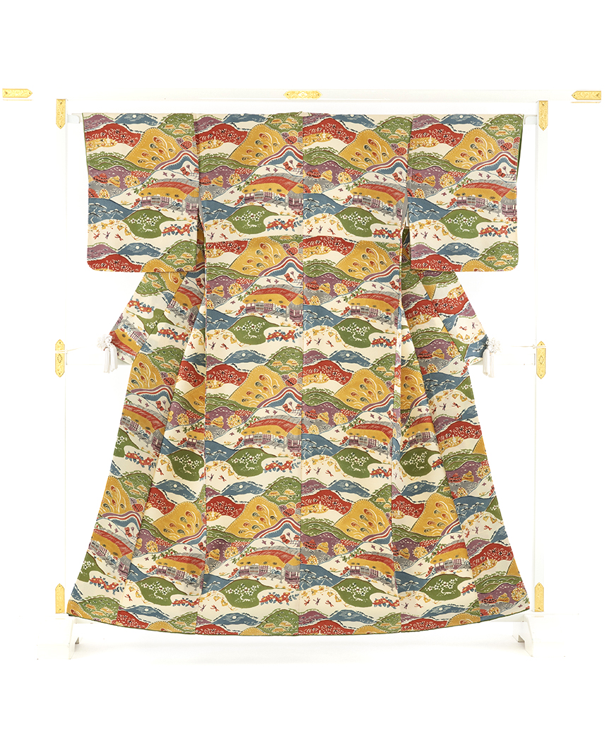 人間国宝 芹沢銈介作 型絵染 小紋 「津村小庵文」 | 特選きもの