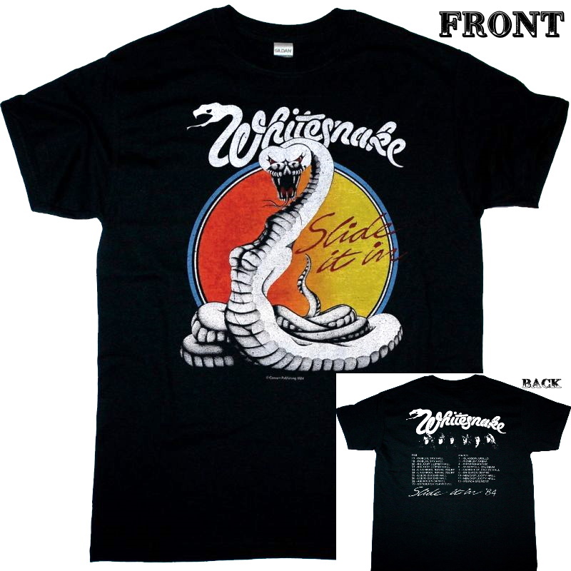WHITESNAKE】 ロックTシャツ バンドTシャツ メンズ WHITESNAKE SLIDE