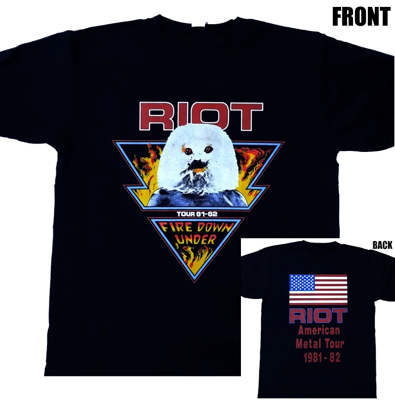 RIOT】ロックTシャツ メンズ バンドTシャツ メンズ RIOT FIRE DOWN
