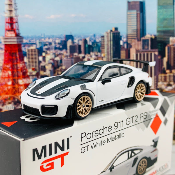 MINI GT 1/64 Porsche 911 GT2 RS Weissach Package White RHD