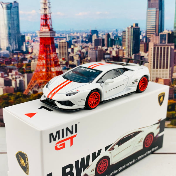 MINI GT 1/64 LB WORKS Lamborghini Huracan Version 1 White w/ Red