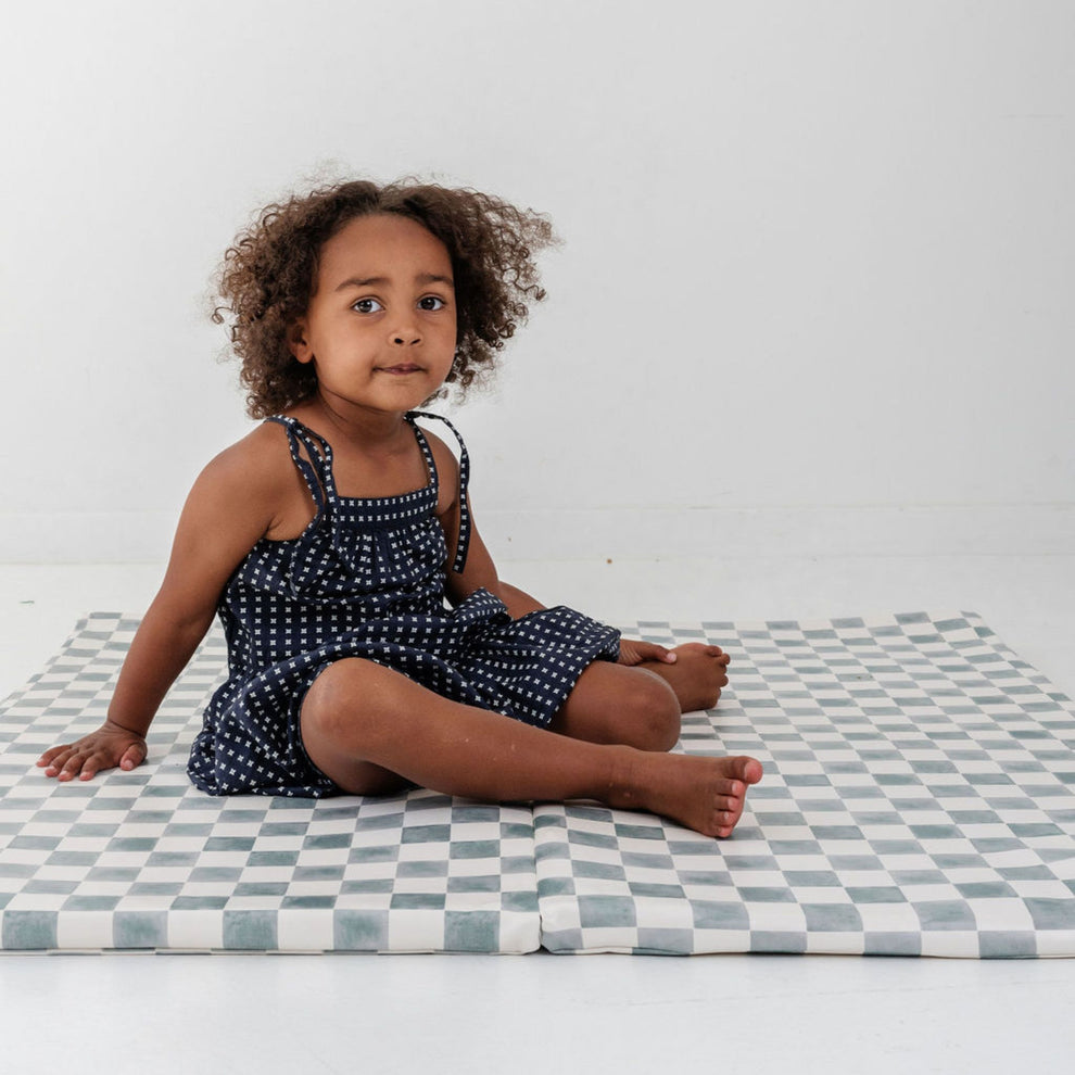 Checker Matcha Vegan Leather Mat – Toki Kids