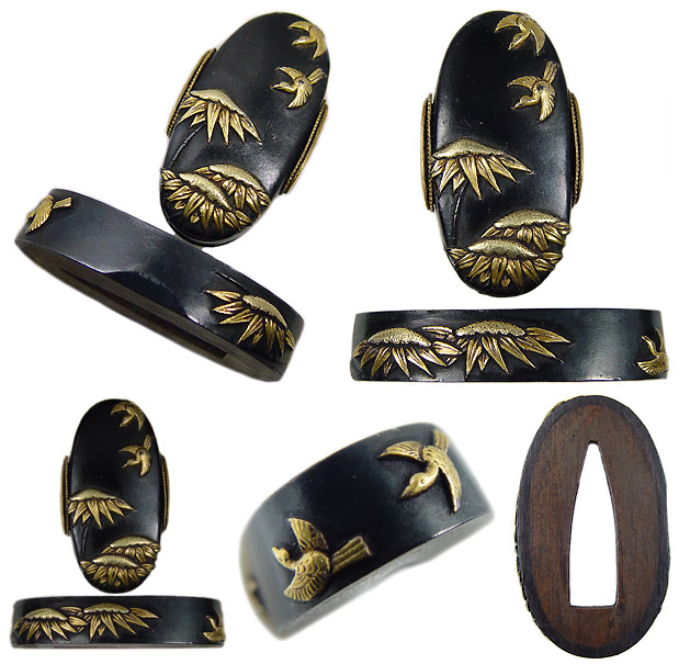 日本刀の縁頭・雪持笹に雀｜日本刀・刀剣 販売専門店・東京【十拳】