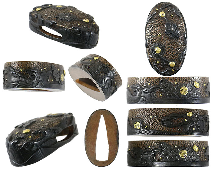 日本刀の目貫・菊水図｜日本刀・刀剣 販売専門店・東京【十拳】