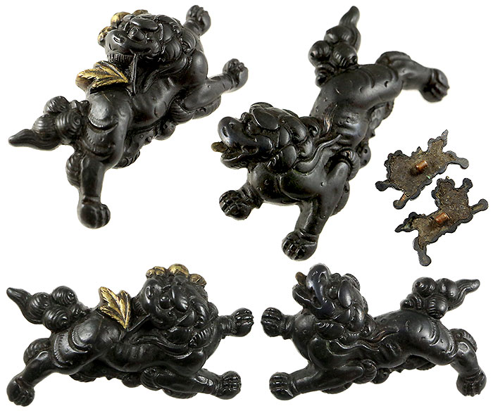 日本刀の目貫・獅子に牡丹図｜日本刀・刀剣 販売専門店・東京【十拳】