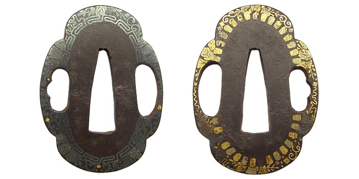 日本刀の鐔・昼夜肥後象嵌 短刀鍔｜日本刀剣 販売・東京【十拳】