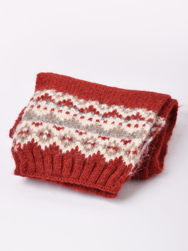 3色展開】フェアアイル柄 ニットマフラー – 古着屋Top of the Hillの