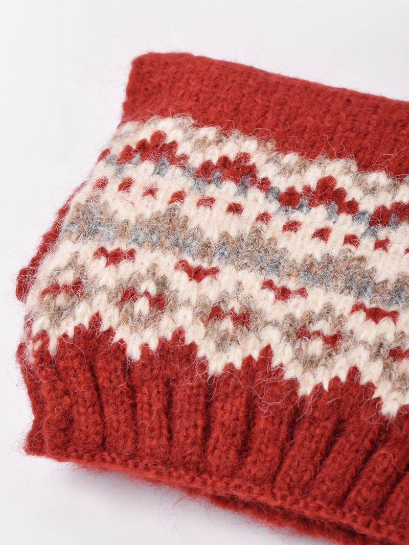 3色展開】フェアアイル柄 ニットマフラー – 古着屋Top of the Hillの