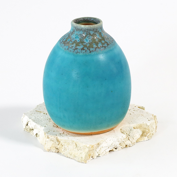 うるま陶器 一輪挿し やちむん ブルー 花瓶 作家 陶芸 焼き物 陶器