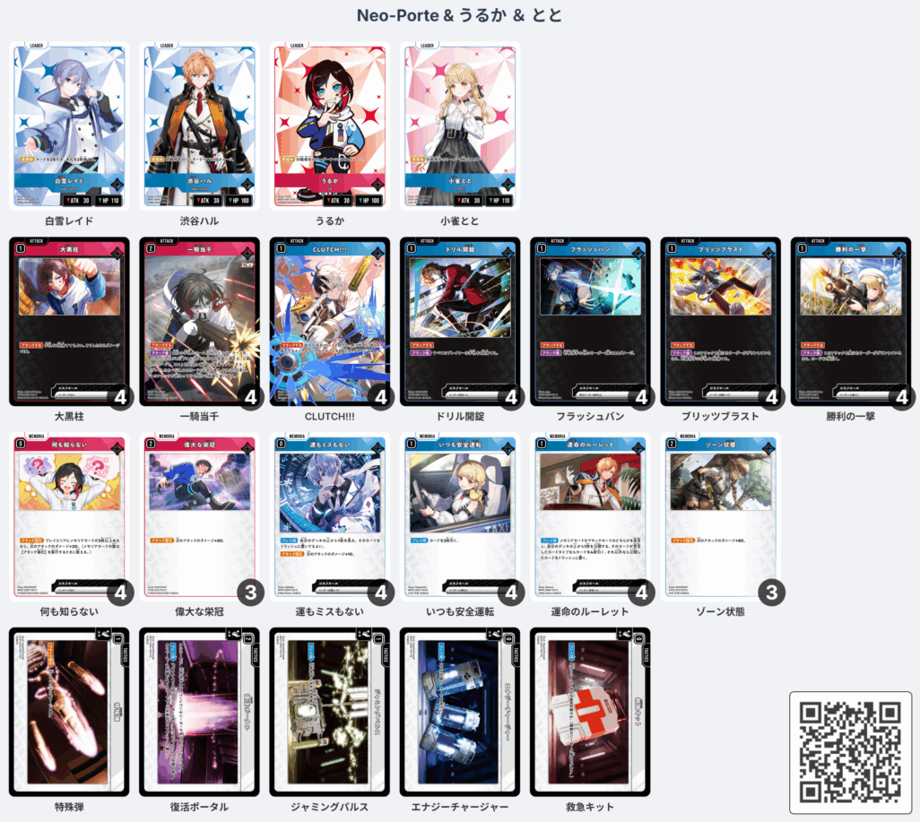 クロスタ】渋谷ハル＆白雪レイド Neo-Porte ハンデスデッキの解説と