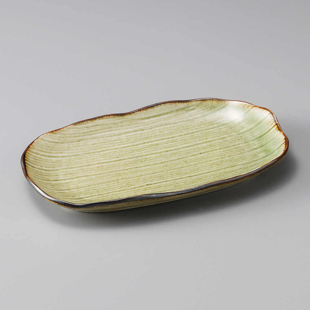 渕錆灰釉楕円皿 品番:25508-471 | 陶里(TORI)-業務用食器カタログ