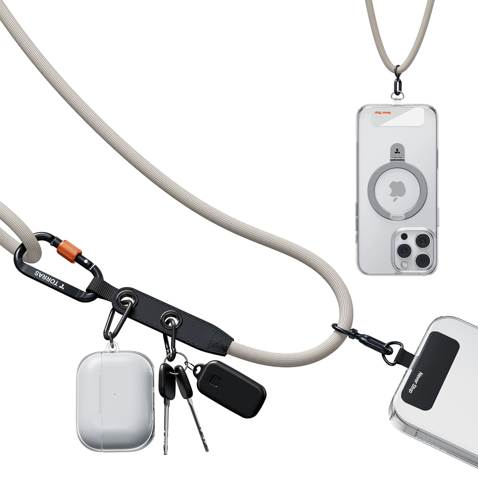 高品質ポリエステル製ストラップ｜調節可能なダブルループ＆頑丈メタル