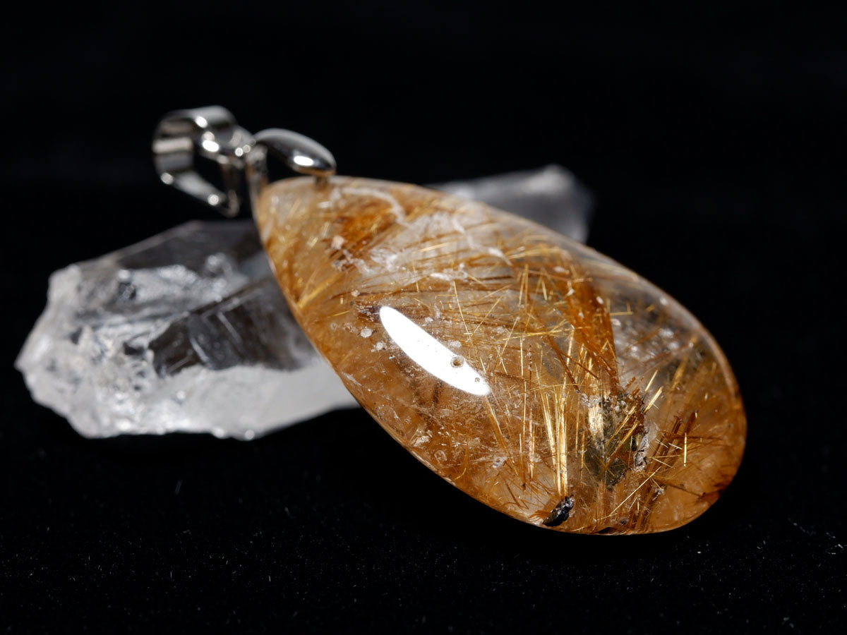 ルチルクォーツ ペンダント タイチンルチルクォーツ 一点物 メール便可