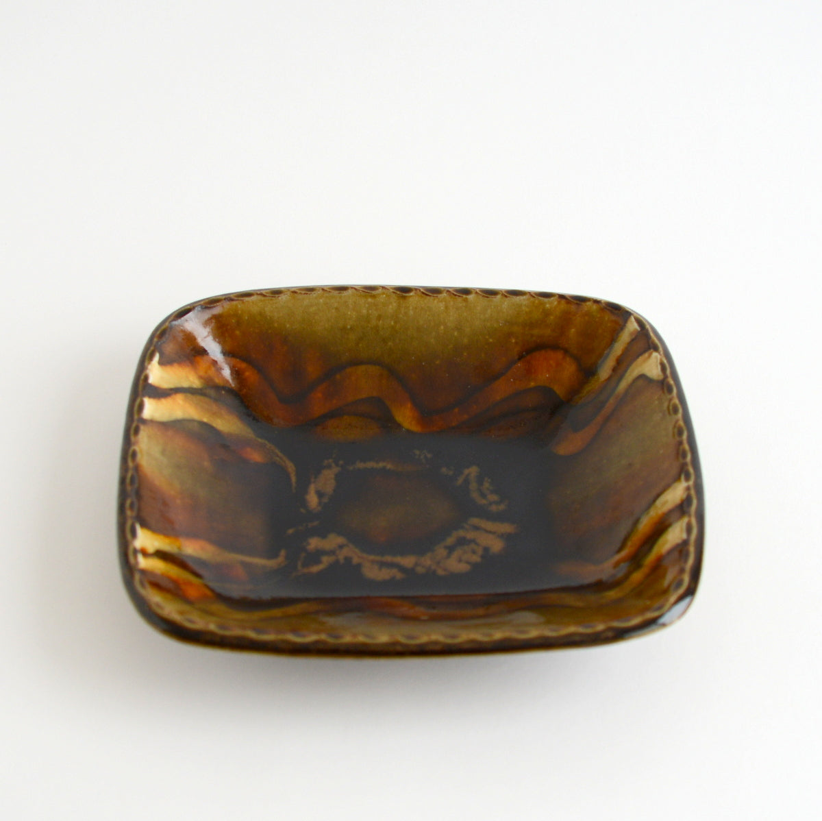 飴釉スリップウェア四方皿 / 柴田雅章 – toutou online