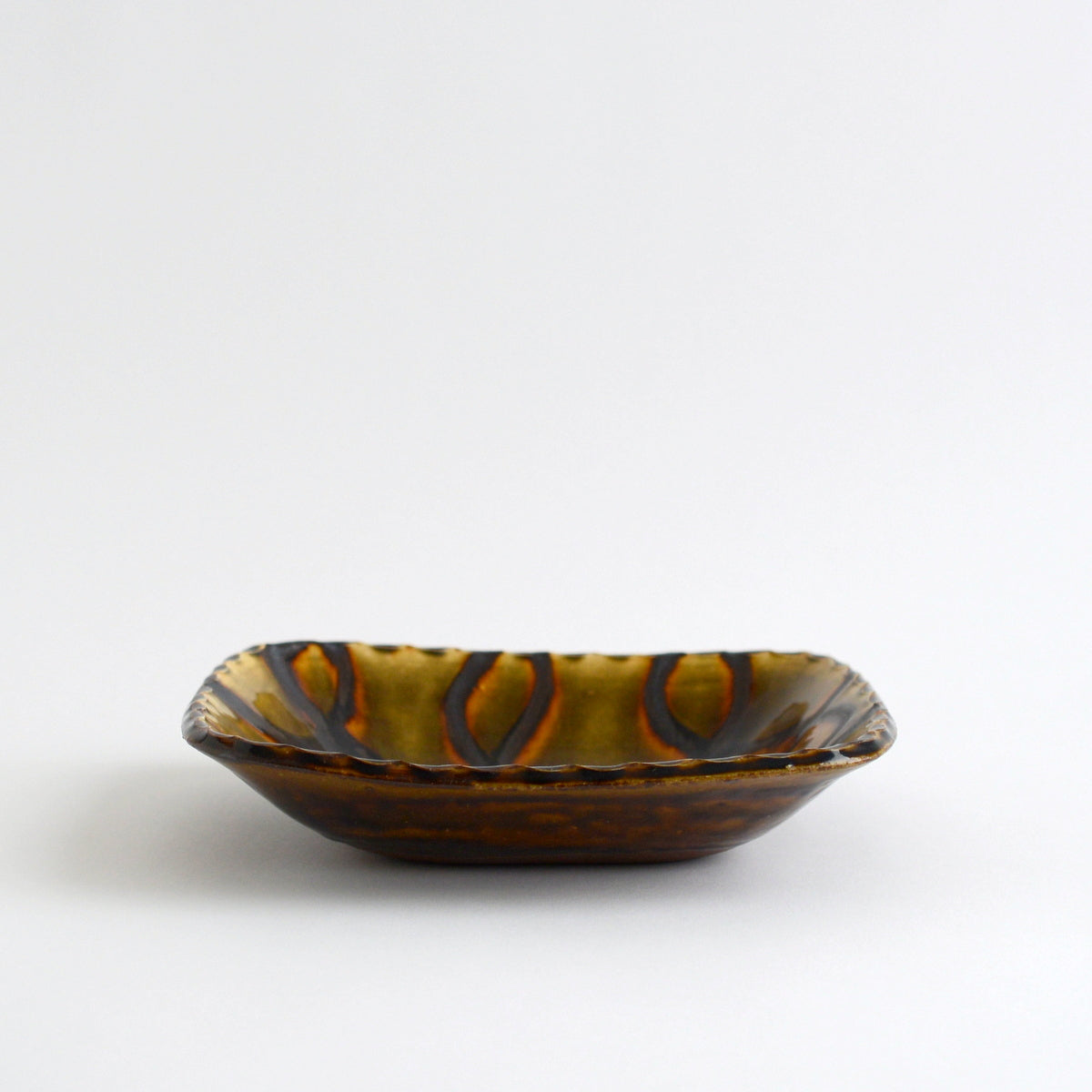 飴釉スリップウェア四方皿 / 柴田雅章 – toutou online