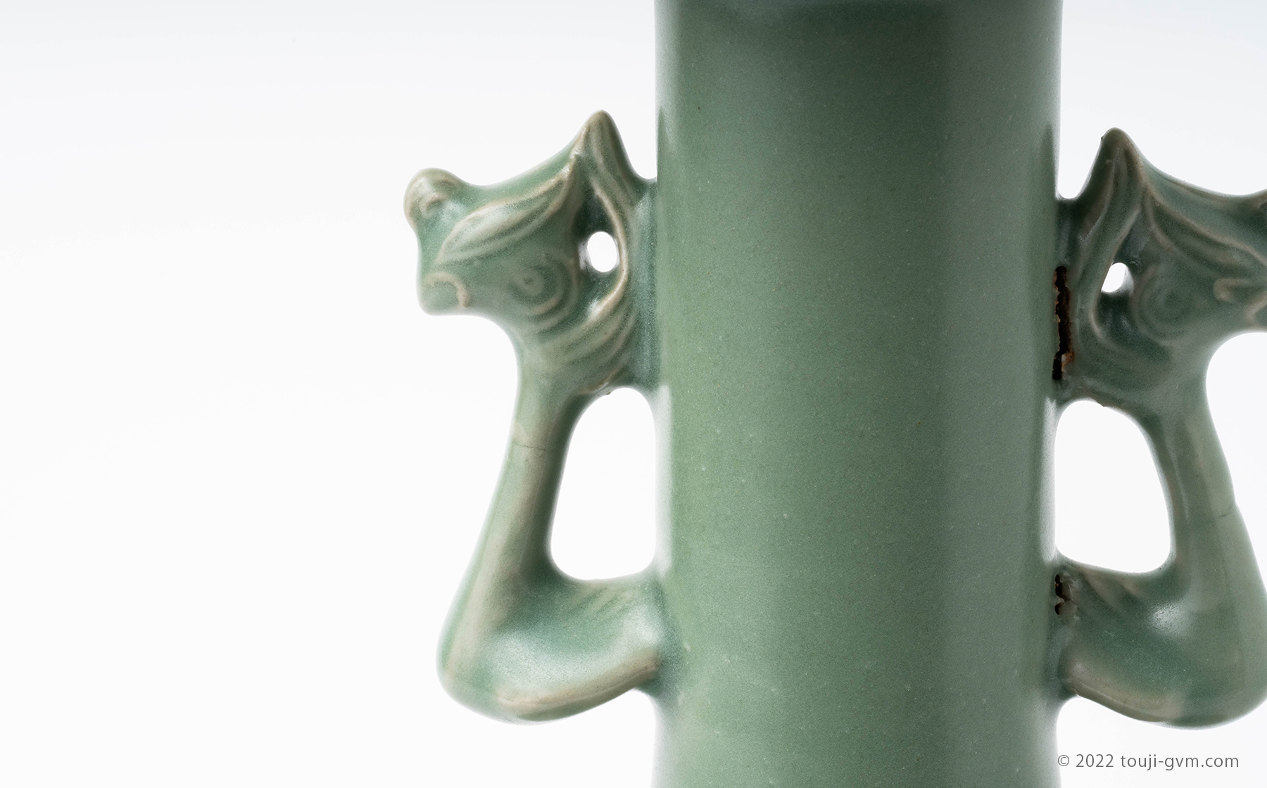 龍泉窯 青磁鳳凰耳瓶 – Longquan Vase Phoenix | 陶磁オンライン美術館
