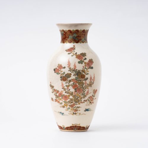 白薩摩御庭焼花瓶 – SATSUMA Flower Bottle | 陶磁オンライン美術館ー
