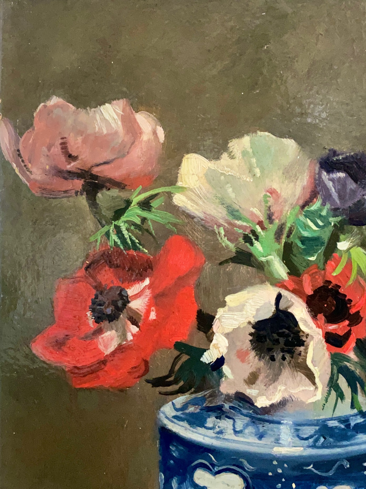 アネモネ油彩画 hpfe51 - 陶夢