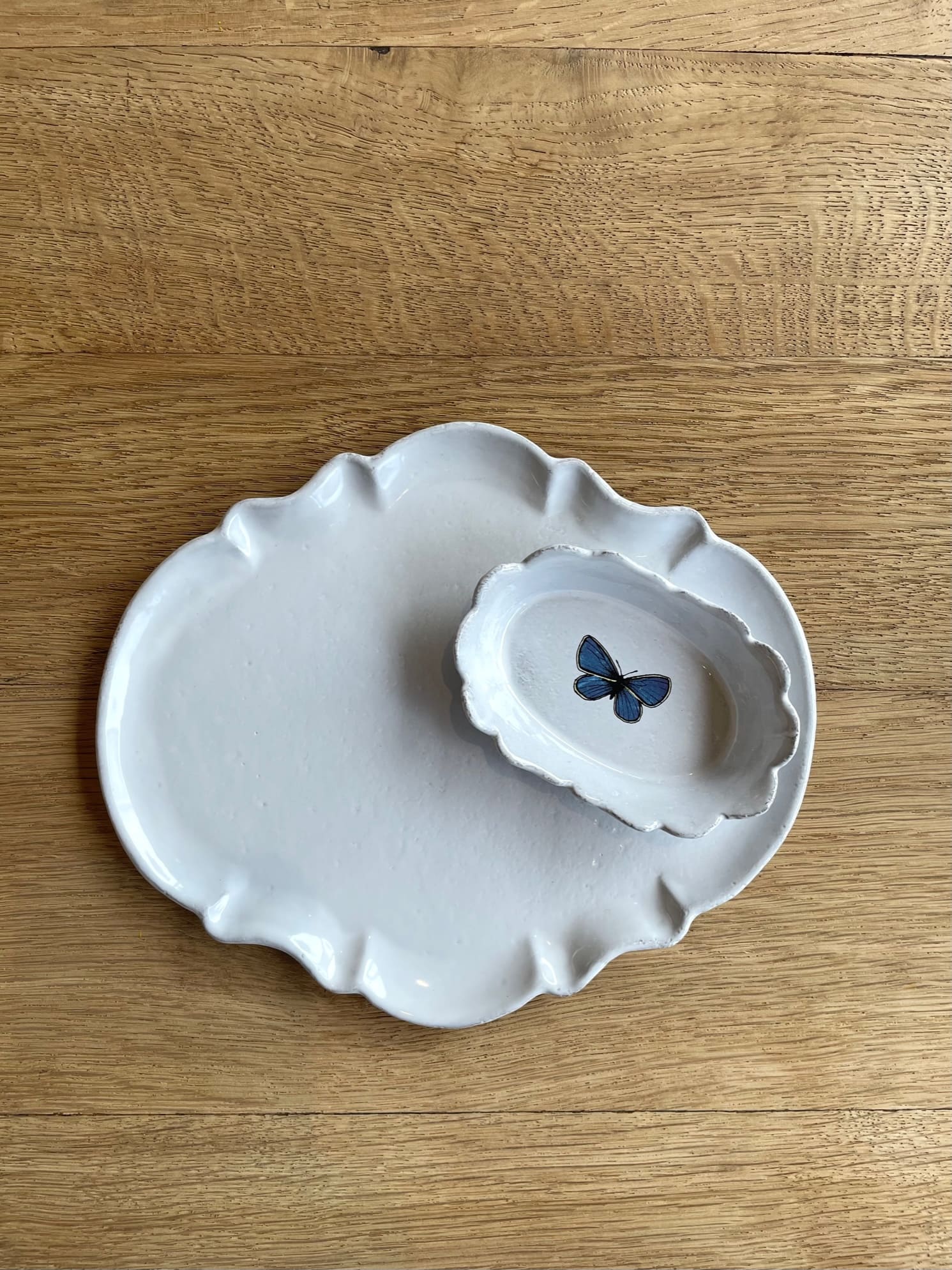 John Derian Dark Blue Butterfly ディッシュ - 陶夢