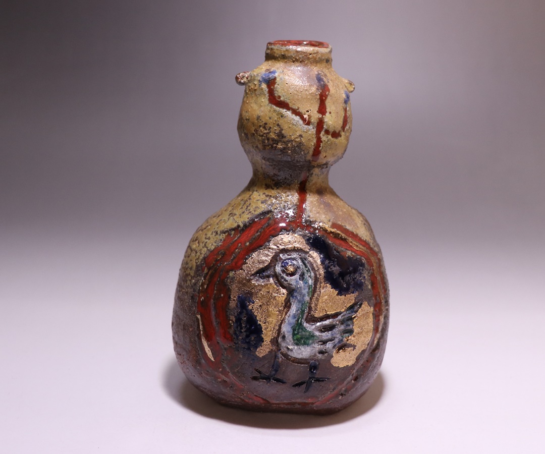 安倍安人 作 「彩色備前瓢徳利」 ～備前焼専門卸小売店 川口陶楽苑～