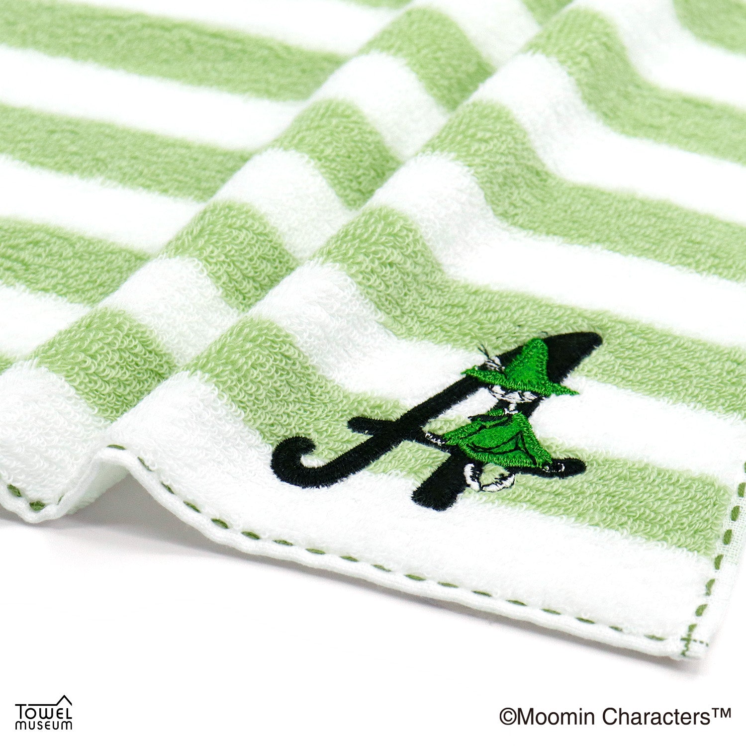ムーミン』イニシャルステッチ（スナフキン） タオルハンカチ – タオル