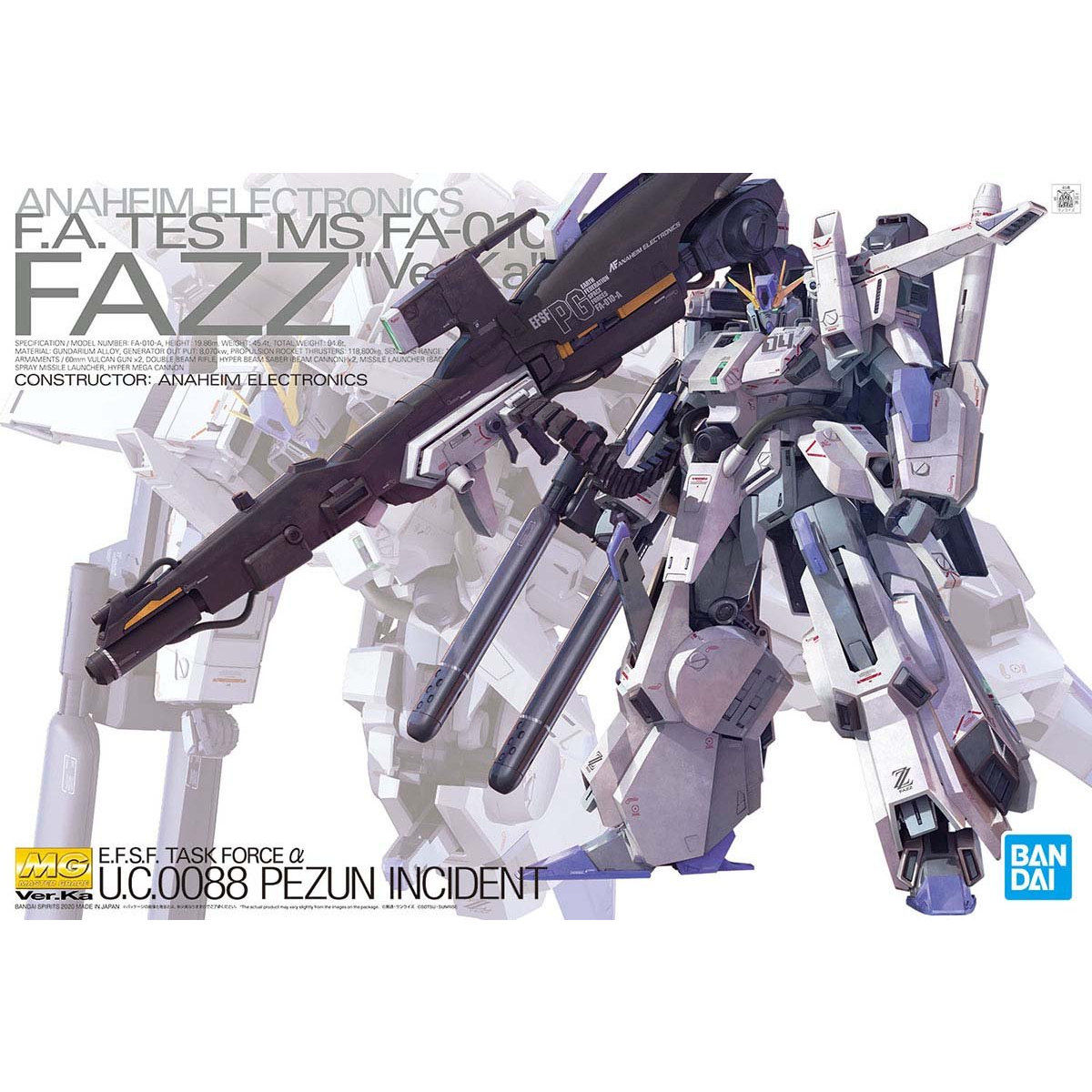 MG-213Ka – FA-010-A FAZZ Ver.Ka (1/100) 全武裝ZZ鋼彈Ka版