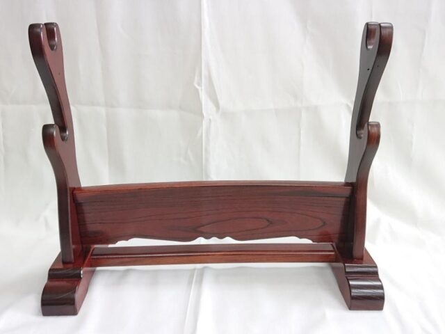 刀置架二本用 ケヤキ木地仕上|東山堂