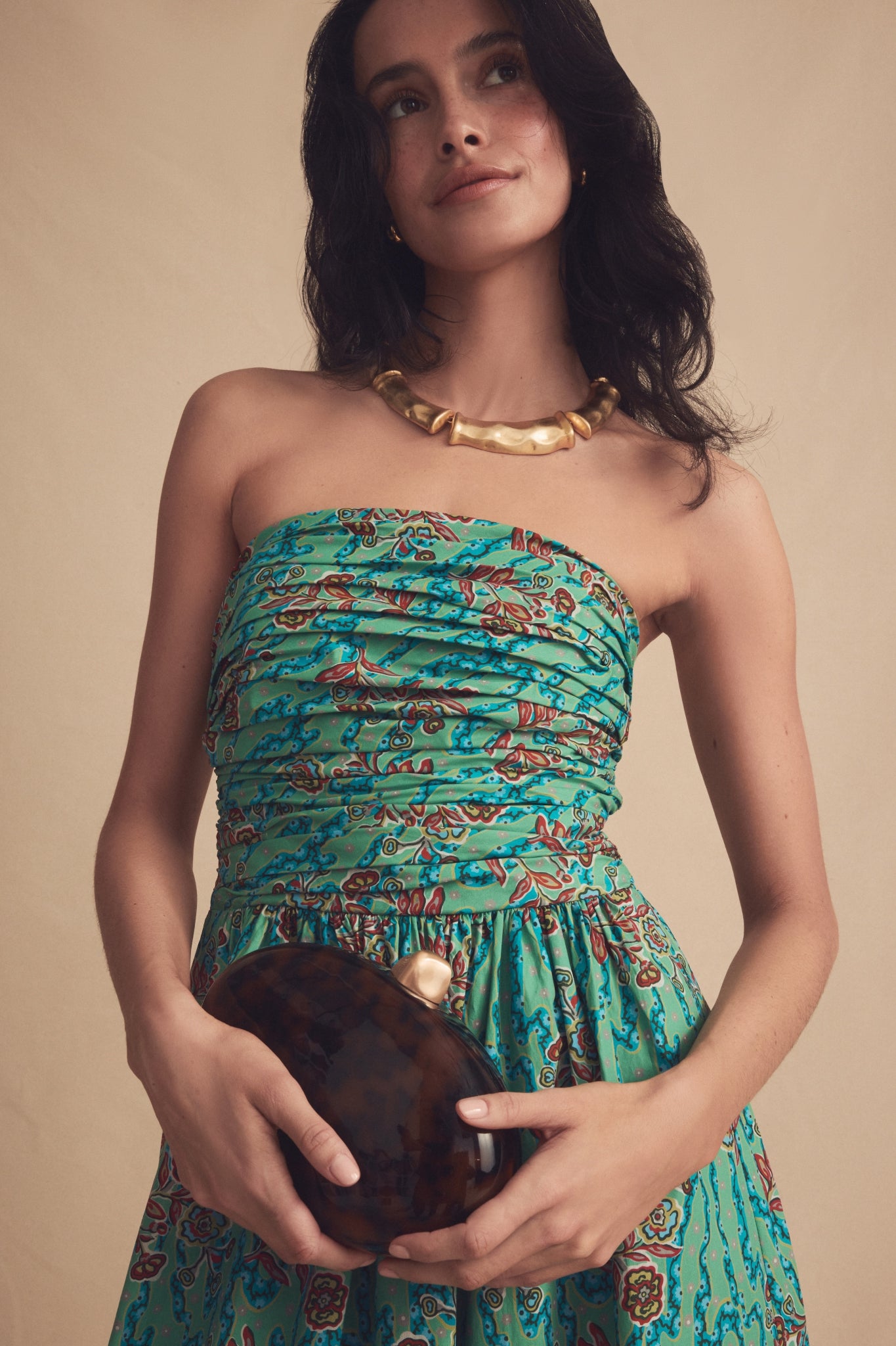 Caramel Tortoise Eviana Clutch | Cult Gaia