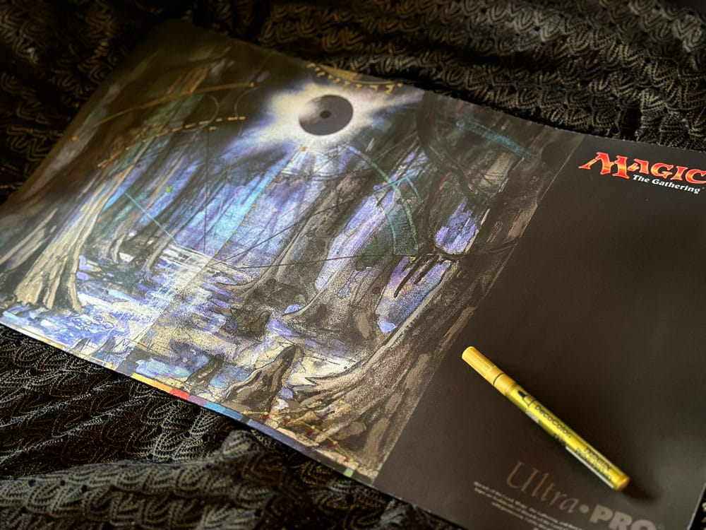 GURU SWAMP Playmat HAND-EMBELLISHED in Gold-No Longer In Print or