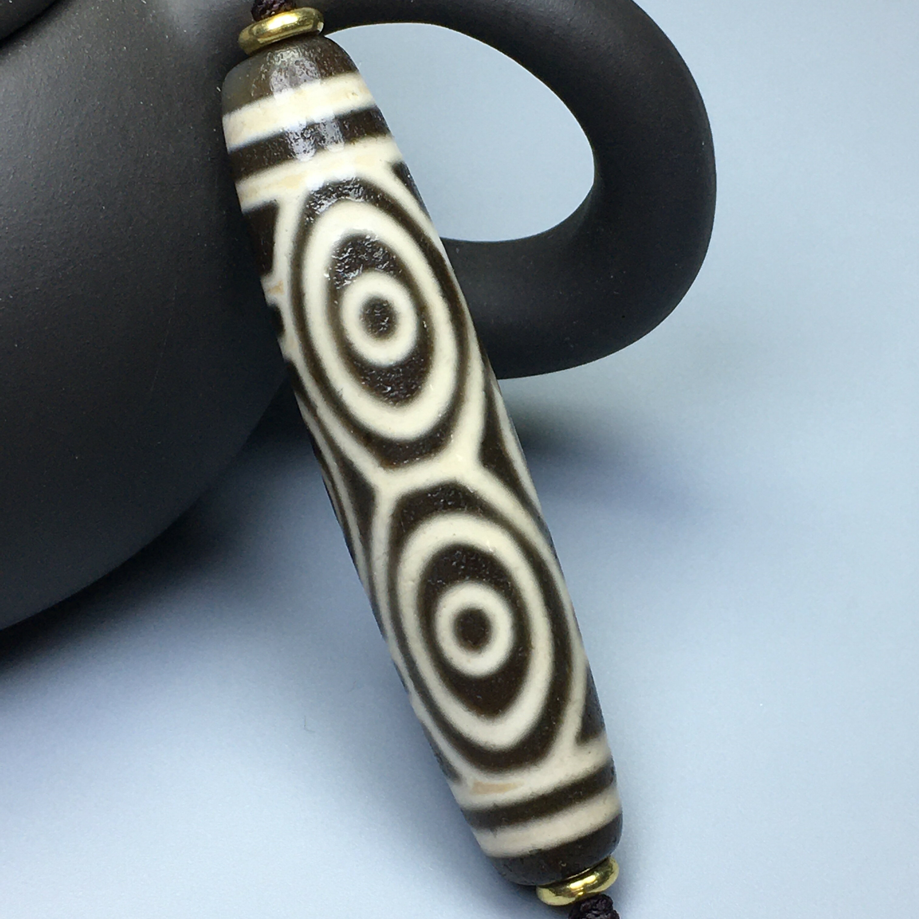 天然西藏包漿老天珠龍六眼天珠真品鎖骨鏈項鏈吊墜瑪瑙送證書| 協貿國際