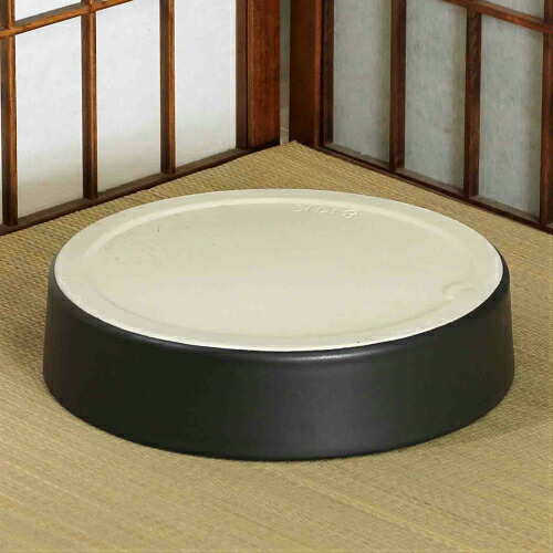 楽天市場】信楽焼 水盤 黒釉 マット 切立 丸 8号 生け花 花器 池坊