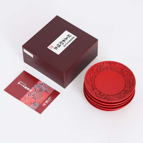 楽天市場】村上木彫堆朱 藤井漆工 銘々皿 伝統工芸品 プレート